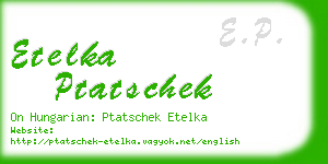 etelka ptatschek business card